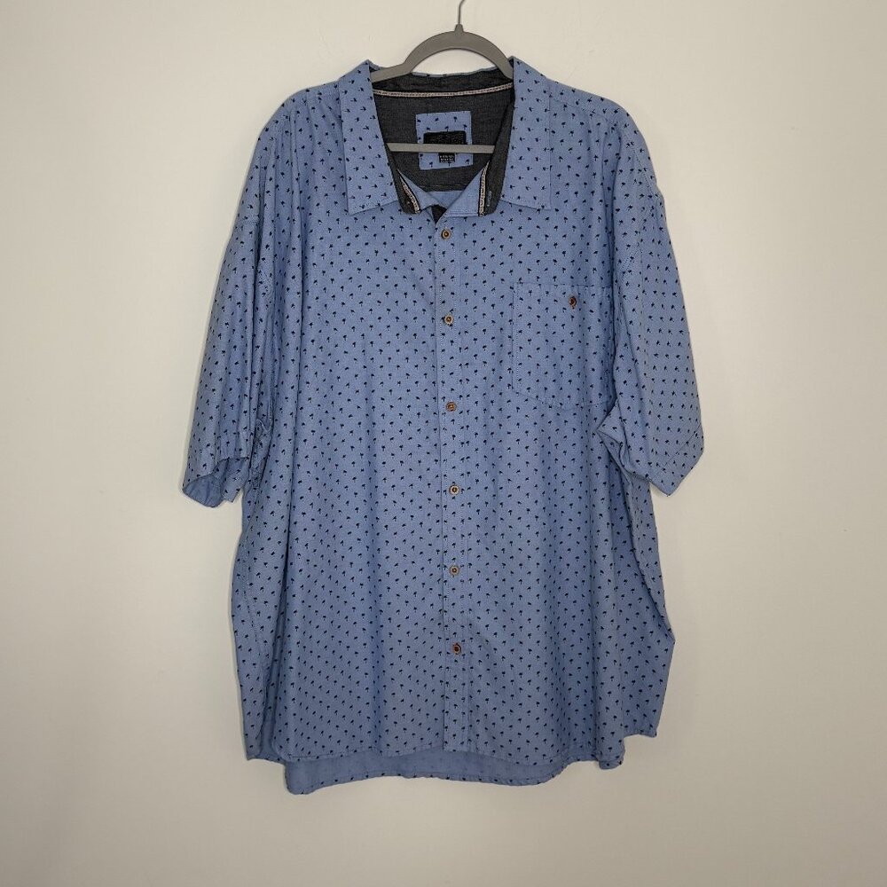 Steve's Jeans Blue Button Up‎ Shirt with Palm Tree Print Size 5x